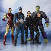 15cm Captain America Action Figure Endgame SHF Figure Iron Man Mk85 Black Widow Thanos Figurine Pvc Statue Model Collection Toys