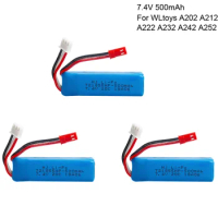 7.4V 500mAh Lipo Battery 2s 20C for WLtoys A202 A212 A222 A232 A242 A252 4WD Remote control high speed toy cars 7.4V 721855HP