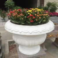 European Round Cement Flower Pot Garden Decoration Large Plastic Pattern Roman Column Flower Pot Molds Thicken Flower Pot Mold M