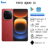 New Original ViVO iQOO 12 Snapdragon 8 Gen 3 50MP Rear Camera 6.78'' 1.5K AMOLED 144Hz 5000mAh 120W SuperVOOC NFC OTA