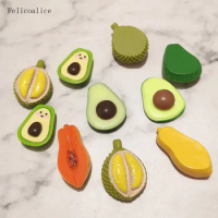 100pcs Cute Fruit Slime Kit Resin Avocado Charms Supplies Kawaii Accessories DIY Filler Decoration for Fluffy Cloud Slime