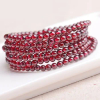 Latest Garnet Bracelet Girl Gift Crystal Wine Red Garnet-Bead Ring Exquisite Handring Jadeite Jade Bangle Necklace Chain Jewelry