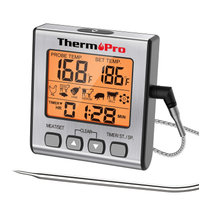 [4美國直購] ThermoPro TP-16S 燒烤用探針式溫度計 -10-300度 溫度顯示 含計時器 背光LCD 廚房烤箱肉類BBQ Grill Thermometer