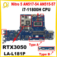 GH51G LA-L181P Mainboard for Acer Nitro 5 AN517-54 AN515-57 Laptop Mainboard i7-11800H CPU RTX3050 GPU DDR4 Fully tested