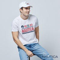 Nautica 男裝 經典品牌LOGO旗語短袖T恤-白色