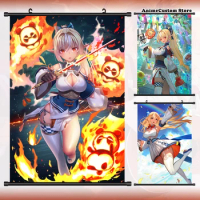Anime Hololive VTuber Shiranui Flare HD Wall Scroll Roll Painting Poster Hang Poster Home Decor Collectible Decoration Art Gifts