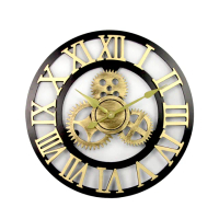 【iINDOORS 英倫家居】工業風設計時鐘(金色齒輪50cm)