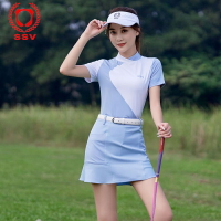 SSV高爾夫球服裝女套裝上衣短袖短裙GOLF立領運動韓版緊身透氣吸汗