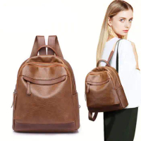 2022 Designer Women Bag Fashion Soft PU Leather Women Men Backpack Style Black Brown Back Pack For Teenagers Mochila Feminina
