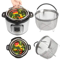Steamer Basket for Instant Pot 6Qt Stainless Steel Mesh Steamer with Silicone Handle Kitchen Accessories for Steaming Vegetable