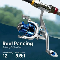 YUMOSHI Series Reel Pancing Spinning Fishing Reel 5.5:1 3000 - SA3000 Silver Biru