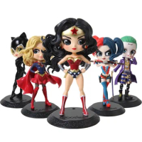 Qposket Harley Quinn Joker Cat Wonder Women Action Figure Toys Gift Doll Cake Decoration Collection Doll Birthday Present