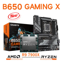 Socket AM5 Motherboard Canmbo Gigabyte B650 GAMING X DDR5 128GB PCI-E 4.0 Mainboard With AMD Processor RYZEN 9 7900X CPU Kit