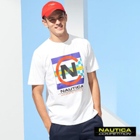【NAUTICA】COMPETITION男裝炫彩繽紛LOGO短袖T恤(白)
