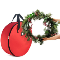 1PCS Christmas wreath storage bag bells wreath storage bag waterproof and dustproof decoration Oxford cloth gift bag