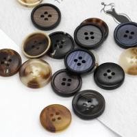 HENGC 15/20mm Retro Men Suit Horn Resin Buttons For Clothing Fashion Uniform Blazer High Quality Handmade Decorations For Sewing