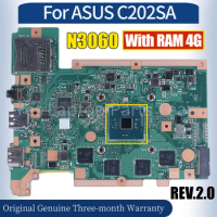 REV.2.0 For ASUS C202SA Laptop Mainboard SR2KN N3060 With RAM 4G 100％ Tested Notebook Motherboard