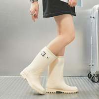 長筒雨靴 雨鞋女高筒韓國可愛時尚款外穿雨靴長筒水鞋防水防滑加絨成人套鞋
