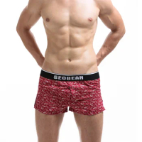 Boxer Shorts Underpants Man Fashion Men Brief Soft Men's Boxer Panties Shorts Sexy Underwear for Male 2XL Size Breathable Leaves