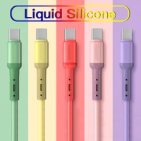 Fast Charging USB C Cable TYPE C Liquid Soft Silicone Data Cord For Huawei Xiaomi 1/1.5/2M Mobile Phone USB-C Charger Wire