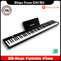 88-Keys Foldable Piano Multifunctional Digital Piano Portable Electronic Keyboard Piano for Piano Student Musical Instrument