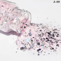 12PCS Diamond Dust Pink Glitter Diamond Flakes Mini Chunky Glitter Fairy Dust Holographic Glitter Sequins for Nail Art Glitter