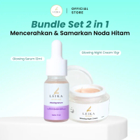 Leika Skincare 2 in 1 Glowing Night Cream & Glowing Serum Leika Skin Care Resmi BPOM Halal