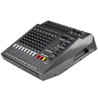 8 channel Professional Audio console Mixer DSP effects professional powered music console dj mixer with power amplifier