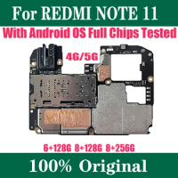 Original Unlocked Motherboards 4G 5G For Redmi Note 11 Note11 Mainboard 128GB 256GB ROM Logic Board With System Installed