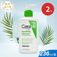 CeraVe 適樂膚 溫和清潔系列 輕柔保濕潔膚露 236ml X2入(含玻尿酸.洗手.洗臉.沐浴.臉部身體適用)