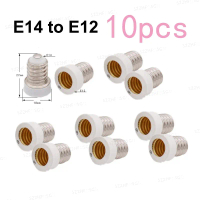 10pcs E14 to E12 Power Adapter Converter Lamp Holder Base Socket for LED Light Bulb Extend Extension