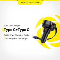 Baseus 60W Car Charger Built-in Retractable Fast Charging Type-C & iP Cablesuper value