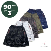 PROMO 90 RIBU GET 3 PCS CELANA PENDEK PRIA RUNNING GYM EMBOS OLAHRAGA SPORT ZIPPER - CELANA PENDEK P