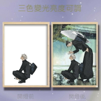 咒術囘戰五夏燈光畵二次元動漫五條悟髮光畵小夜燈擺件臥室床頭創意禮物