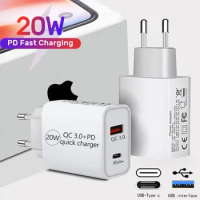 PD 20W USB Type C Charger LED Adapter Fast Phone Charge For iPhone 12 11 Pro Max X Xs Xr 7 AirPods iPad Huawei Xiaomi LG Samsung
