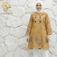 LANGITJUA BATIK SOLO - TUNIK ABSTRAK 03| BAJU KERJA BATIK MODERN BUSUI FRIENDLY XXL Kupu Gajah