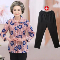 Quần Áo Người Già, Áo Mỏng Nữ, Thích Hợp Cho Phụ Nữ 70-80 Tuổi, Quần Áo Mùa Hè, Áo Sơ Mi, Phụ Nữ Tru
