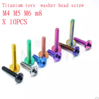 10Pc titanium torx washer screw M4 M5 M6 TC4 Gr5 titanium torx Socket Flange Button Head Screws With Collar Bolt