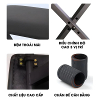 Ghế ngồi loại 1 nệm êm cho đàn piano, ghế đàn organ gấp gọn, tăng chỉnh chiều cao Ghế Đẩu Gấp Gọn Dễ