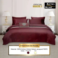 KING KOIL Rozelle Bedlinen / Sprei Set [Fitted] Ivory 180 x 200