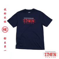 EDWIN 人氣復刻 台灣文化 理髮廳 霓虹燈LOGO短袖T恤-男-丈青色