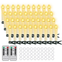 40 PCS waterproof Christmas Tree Candles With Timer Remote 2024 New Year Home decoration Candle Flameless Flashing LED Candles