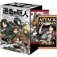 Attack On Titan Card +Badge Booster Eren Jaeger Mikasa Collection Cards Birthday Gift Game Cards Table Toys for Family Christmas