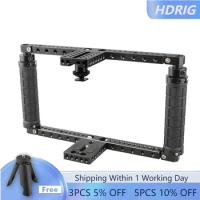 HDRIG Adjustable Camera Cage with QR Hot Shoe Adapter for Camera Canon EOS-1DC Sony a7 /a7SII(Battery Grip)