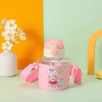 ONE-C469 Botol Minum Anak Karakter 600ML Tempat Minum Anak TK Lucu Dengan Sedotan / Bottle Minum Kid