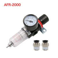 AFR-2000 Pneumatic Filter Air Treatment Unit Pressure Regulator Compressor Reducing Valve Oil Water Separation AFR2000 Gauge PC6