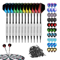 Darts Set Professional 12PCS Soft-Tipped Darts Professional Set Colorful Dart Soft Tip Darts Soft-Tipped Darts Multiple Styles