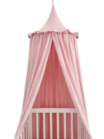 100 Cotton Crib Kids Room Deco Baldachin dengan kanopi tirai katil Frill untuk Nursery