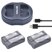 2 Pcs/lot EN-EL3E EN-EL3e ENEL3E EN EL3E Batteries &amp; Dual USB Charger for Nikon D50 D70 D80 D90 D100 D200 D300 D700 z1