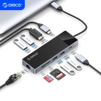 ORICO USB Hub Type-C Docking Station with HDMI-Compatible 5Gbps 4K VGA PD Fast Charge for Macbook Pro iPad Pc Laptop Accessories